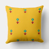 Blauwe Bloem Gele Bankstoel Kussen (Achterkant)