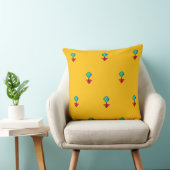 Blauwe Bloem Gele  Stoel Fauteuil Kussen (Stoel)