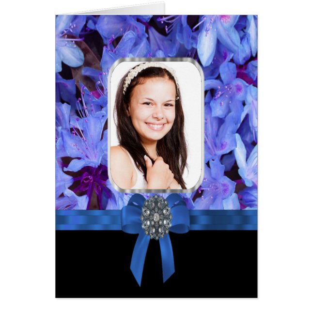 Blauwe bloem gepersonaliseerde foto (Voorkant)
