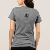 Blauwe bloem geschilderd kruis Tri-Blend shirt (Achterkant)