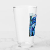 Blauwe bloem glas (Rechts)