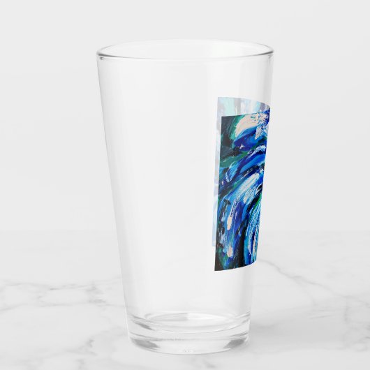Blauwe bloem glas (Rechts)