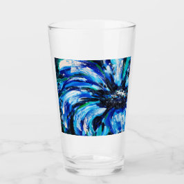 Blauwe bloem glas