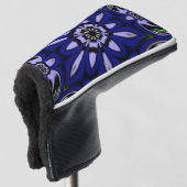blauwe bloem golfheadcover (3/4 voorkant)