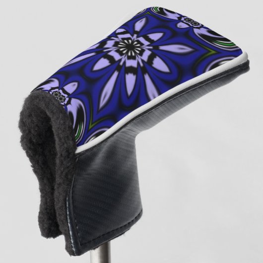 blauwe bloem golfheadcover (3/4 voorkant)