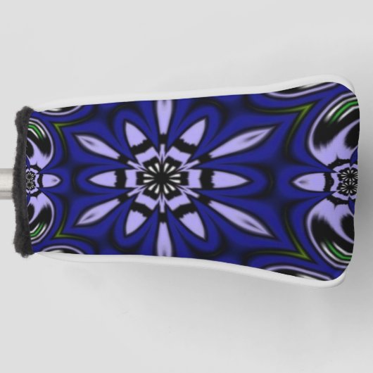 blauwe bloem golfheadcover (Voorkant)
