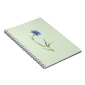 Blauwe Bloem Groene Esthetische Notitieboek (Rechterzijde)