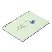 Blauwe Bloem Groene Esthetische Notitieboek (Linkerzijde)