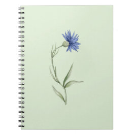 Blauwe Bloem Groene Esthetische Notitieboek