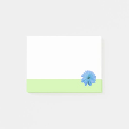 Blauwe Bloem Groene Rand Post-it® Notes (Voorkant)