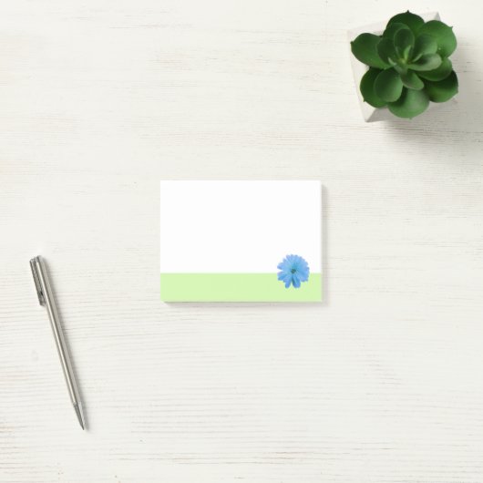 Blauwe Bloem Groene Rand Post-it® Notes (Kantoor)