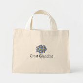 Blauwe Bloem Grote Grootma T-shirt Mini Tote Bag (Voorkant)
