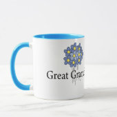 Blauwe Bloem Grote Grootma T-shirt Mok (Links)