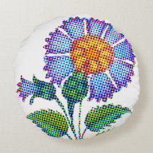 Blauwe Bloem Halftoon Fine Art