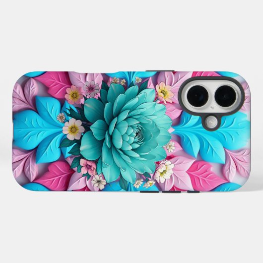 Blauwe Bloem Harmonie Case-Mate iPhone Case (Achterkant (horizontaal))