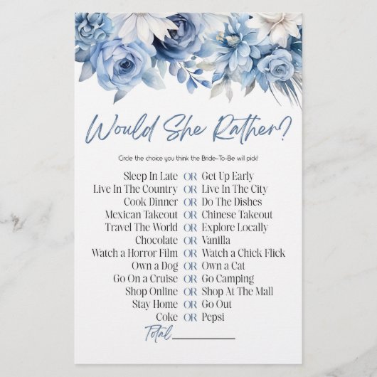 Blauwe bloem, heeft ze liever? Vrijgezellenfeest s Briefpapier (Voorkant)