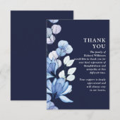 Blauwe Bloem Herdenkingsviering Van Het Leven Fune Bedankkaart (Voorkant / Achterkant)