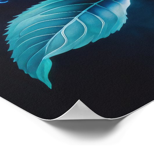 Blauwe bloem III Poster (Hoek)