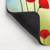 Blauwe bloem illustratie, groen veld, blauwe hemel muismat (Hoek)