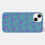 blauwe bloem iphone 14 hoesje (Achterkant (horizontaal))