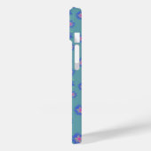 blauwe bloem iphone 14 hoesje (Achterkant / Links)
