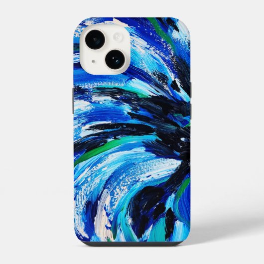Blauwe bloem iPhone hoesje (Achterkant)