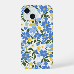 Blauwe Bloem iPhone Hoesje 15 Case