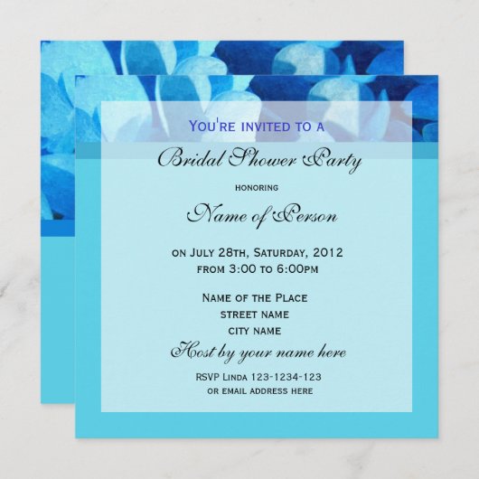 Blauwe bloem kaart (Voorkant / Achterkant)