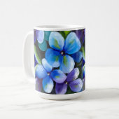 Blauwe bloem koffiemok (Voorkant links)