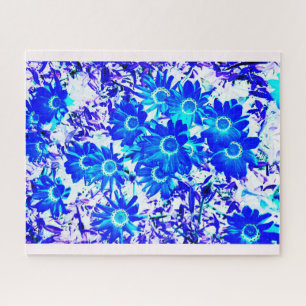 Blauwe bloem kracht kunst legpuzzel