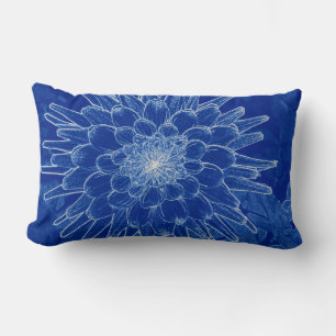 blauwe bloem kussen