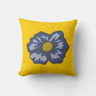 Blauwe bloem kussen