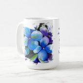 Blauwe bloem Laat je droom bloeien mok (Voorkant links)
