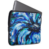 Blauwe bloem laptop sleeve (Voorkant Rechts)