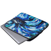 Blauwe bloem laptop sleeve (Voorkant onderkant)