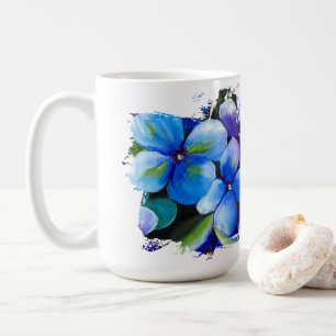 Blauwe bloem Liefde is het antwoord liefdesmok Koffiemok