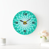 Blauwe bloem Mandala-68566 Grote Klok (Huis)