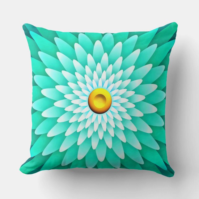 Blauwe bloem Mandala-68566 Kussen (Voorkant)