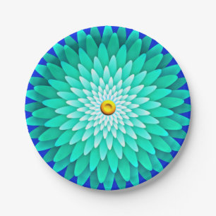 Blauwe Bloem Mandala-68566 Papieren Borden Bordje