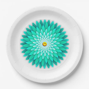 Blauwe Bloem Mandala-68566 Papieren Borden Bordje