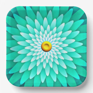 Blauwe bloem Mandala-68566 Papieren Bordje