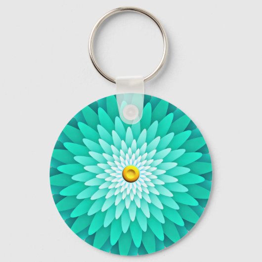 Blauwe bloem Mandala-68566 Sleutelhanger (Voorkant)