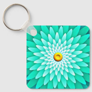 Blauwe bloem Mandala-68566 Sleutelhanger