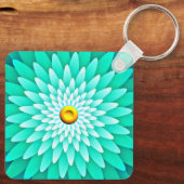 Blauwe bloem Mandala-68566 Sleutelhanger (Achterkant)