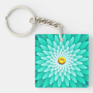 Blauwe bloem Mandala-68566 Sleutelhanger