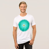 Blauwe bloem Mandala-68566 Tri-Blend Shirt (Voorkant volledig)