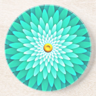Blauwe bloem Mandala-68566 Zandsteen Onderzetter