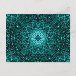 blauwe bloem mandala kunst briefkaart
