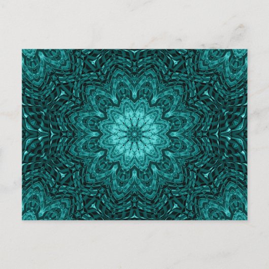 blauwe bloem mandala kunst briefkaart (Voorkant)
