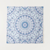 Blauwe Bloem Mandala Wandkleed (Voorkant)
